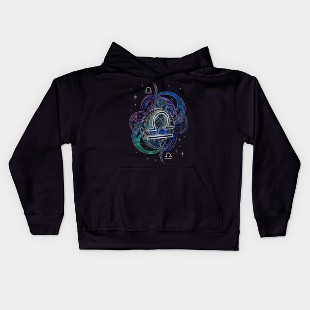 Libra Zodiac Sign Air Element Kids Hoodie by Nartissima